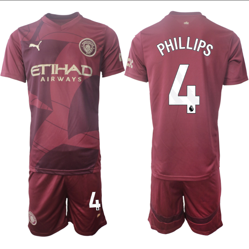 Men 2024-2025 Club Manchester City away red #4 Soccer Jersey